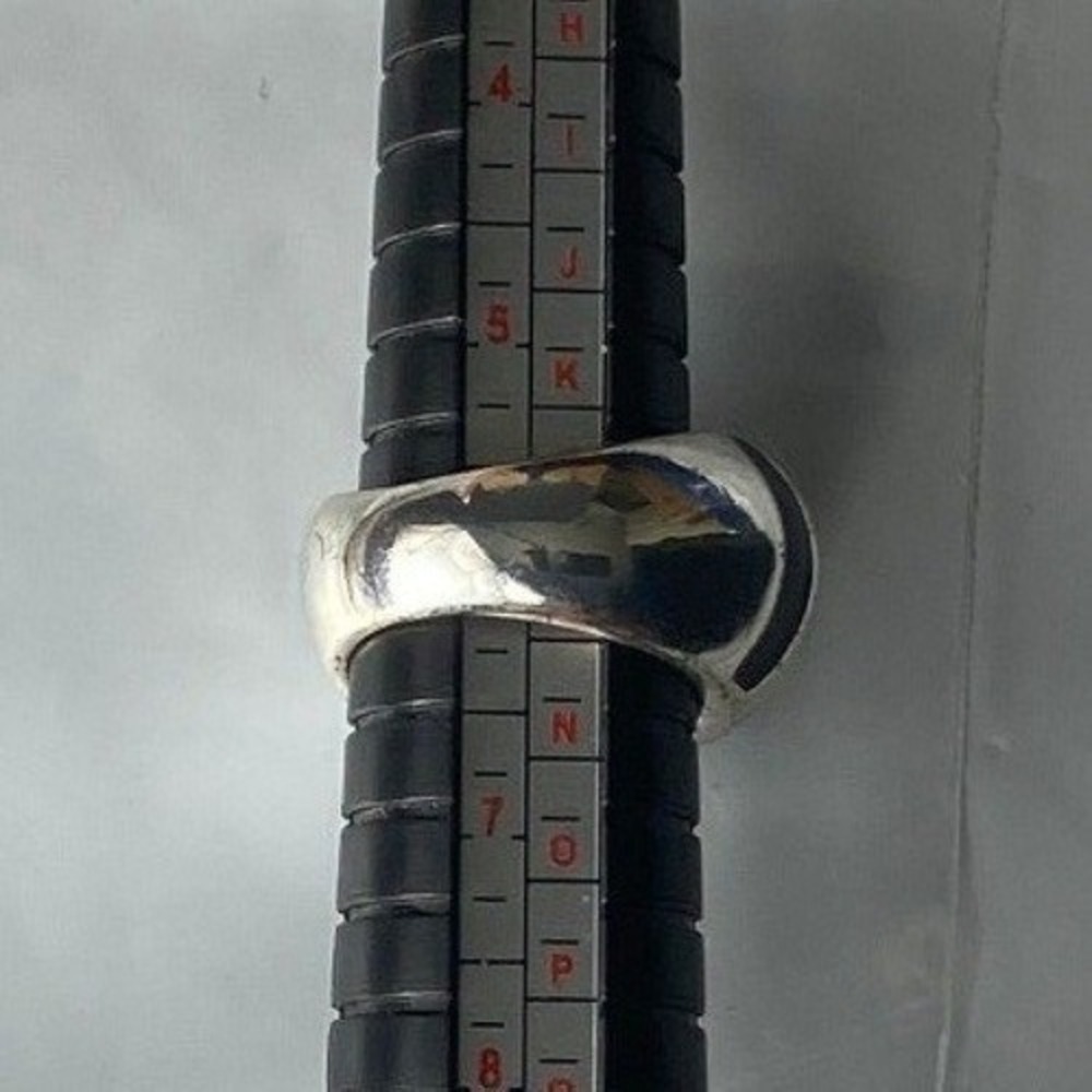Silver tone‎ Ring Size 7 Oval Blue Stone Statement Band 6.5